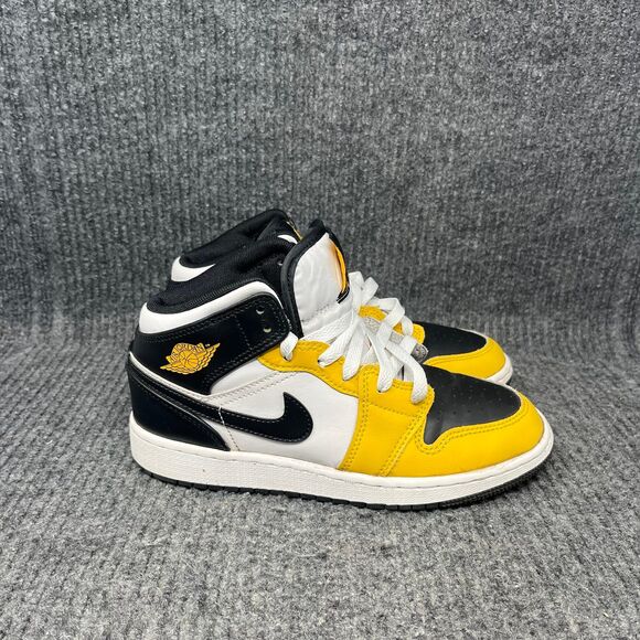 Jordan Shoes - Nike Air Jordan 1 Mid Yellow Ochre Black GS Shoes Womens 5.5 (4Y) DQ8423-701